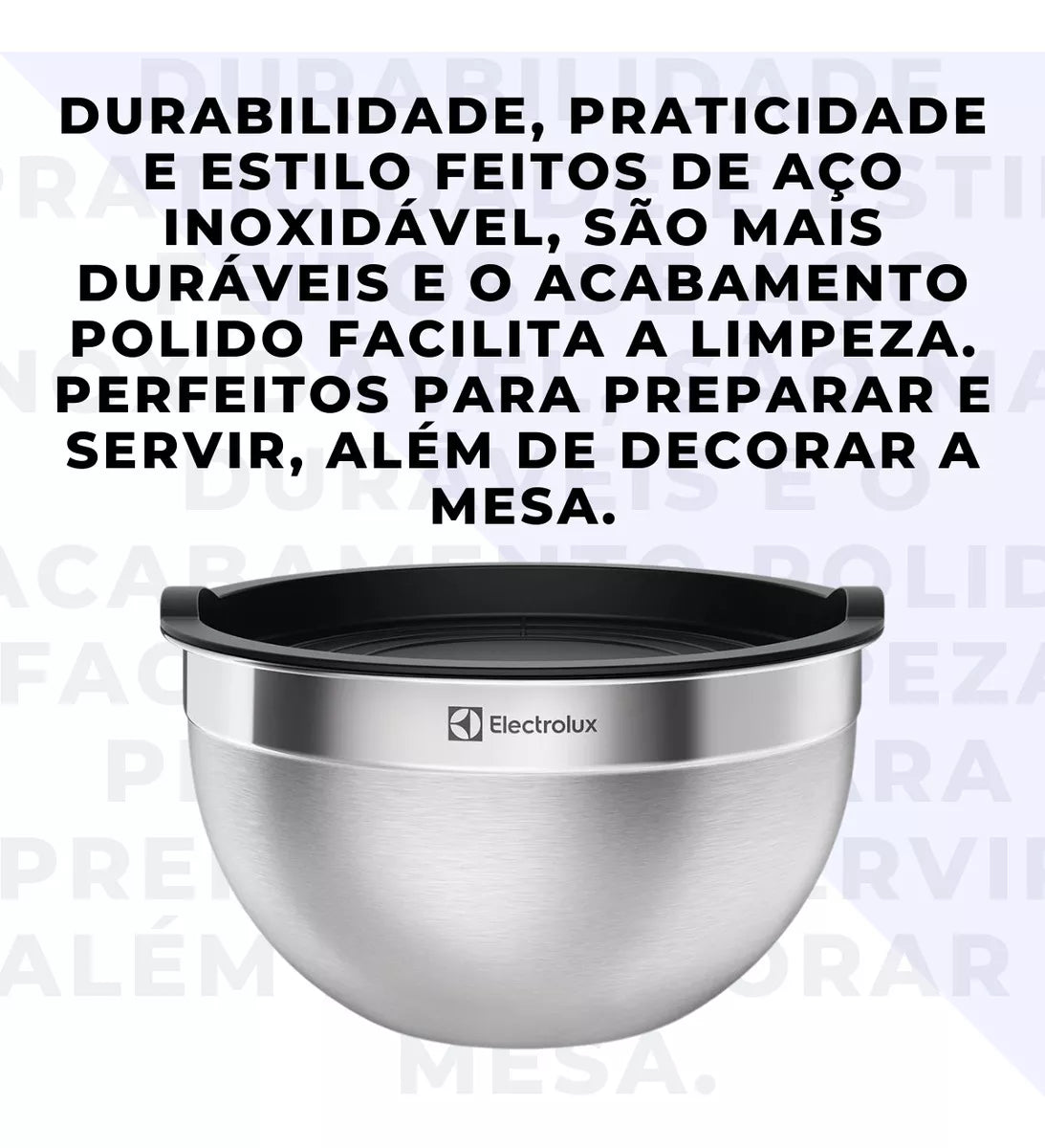 Conjunto com 9 Bowls Tigelas Inox e Tampa Plástica Electrolux