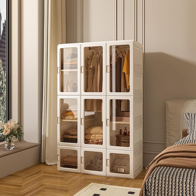 ClosetPop™ Armário Portátil com Porta Transparente e Ímãs – Organização em Minutos!