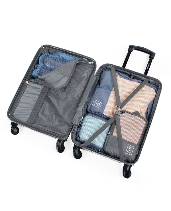 Conjunto de Malas ABS 4 Rodas Horizon Preta P, M, G