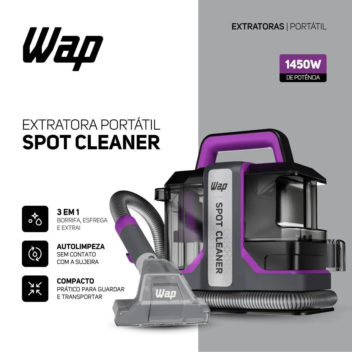 LANÇAMENTO - Extratora WAP Spot Cleaner 3 em 1 (+DETERGENTE WAP 5L GRÁTIS)