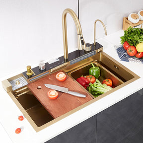 Cuba Cozinha Gourmet Luxo Aço Inox Pia De Cozinha Com Acessórios e Conjunto De Torneiras 81X50X27cm