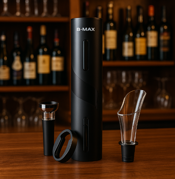 Conjunto Abridor Automático Vinho com 40% de Desconto