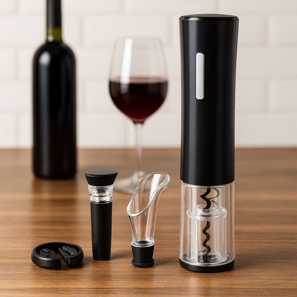 Conjunto Abridor Automático Vinho com 40% de Desconto