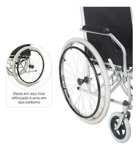 Dellamed D100 Cadeira De Rodas Dobrável Resistente Até 100kg