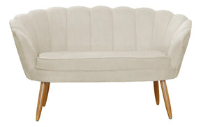 Poltrona Pétala Namoradeira Suede Pés De Madeira Ds Estofado