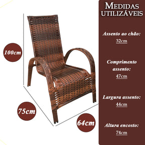 Cadeira confortável luxo cor amêndoa 64cm x 75cm
