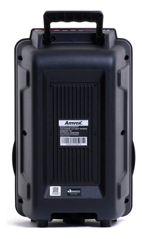 Caixa de Som Amplificada Amvox ACA 255 Hit Woofer 8" Portátil Bluetooth Preto Bivolt