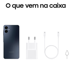 Smartphone Samsung Galaxy A06 4G 128GB 4GB RAM Dual Chip Câmera Traseira 50+2MP Frontal 8MP Tela 6,7" Android 14.0