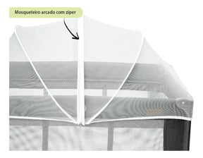 Berço Portátil Infantil Cercado 0-15kg Grafite Lazy Maxibaby