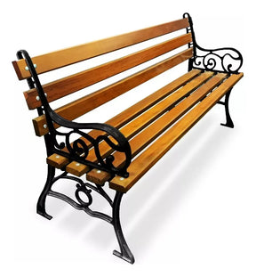 Banco De Jardim Frances 7 Réguas 150 Cm Madeira De Lei Praça