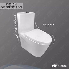 Vaso Sanitário Monobloco Caixa Acoplada Completo - Privada Cor Branco