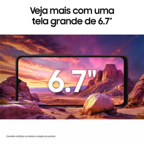 Smartphone Samsung Galaxy A06 4G 128GB 4GB RAM Dual Chip Câmera Traseira 50+2MP Frontal 8MP Tela 6,7" Android 14.0