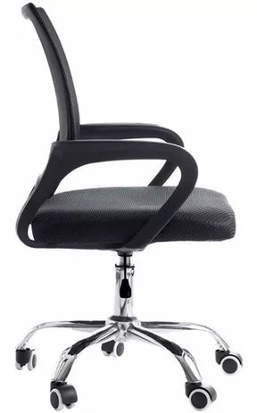 Cadeira de Escritório Pctop Office Fit 1001 9050 Ergonômica Preta com Estofado de Mesh y Tecido