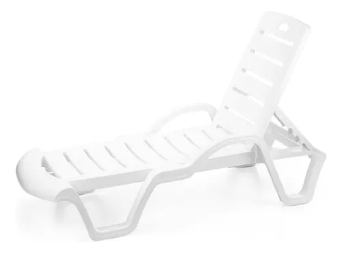 Espreguiçadeira Plástica Bahamas Branca Piscina E Praia Cor Branco