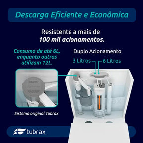 Vaso Sanitário Monobloco Caixa Acoplada Completo - Privada Cor Branco
