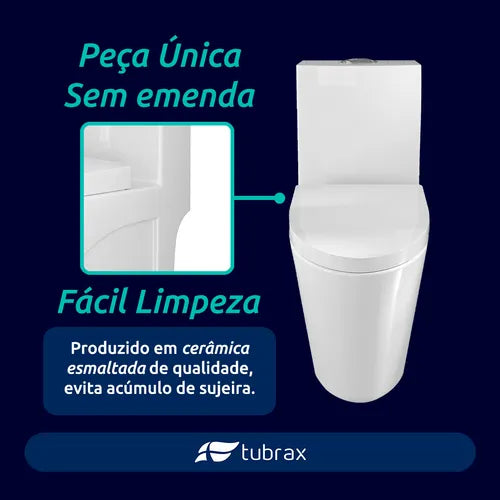 Vaso Sanitário Monobloco Caixa Acoplada Completo - Privada Cor Branco