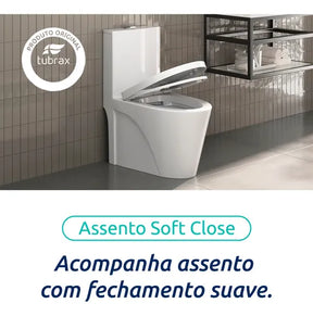 Vaso Sanitário Monobloco Caixa Acoplada Completo - Privada Cor Branco