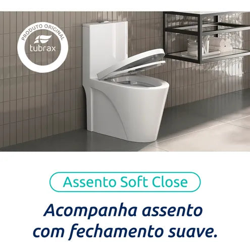 Vaso Sanitário Monobloco Caixa Acoplada Completo - Privada Cor Branco