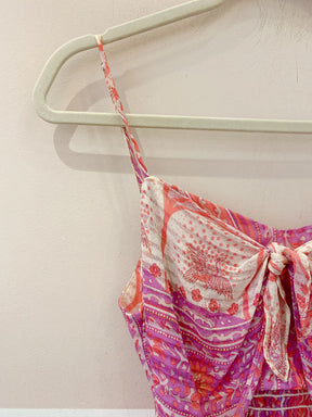 Vestido estampado rosa P