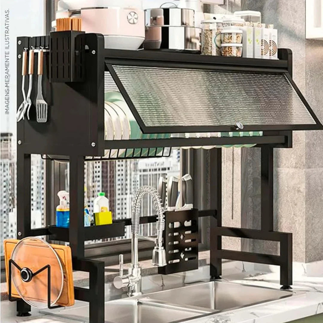 ESCORREDOR DE AÇO INOXIDÁVEL + BRINDE KIT PORCELANA OXFORD