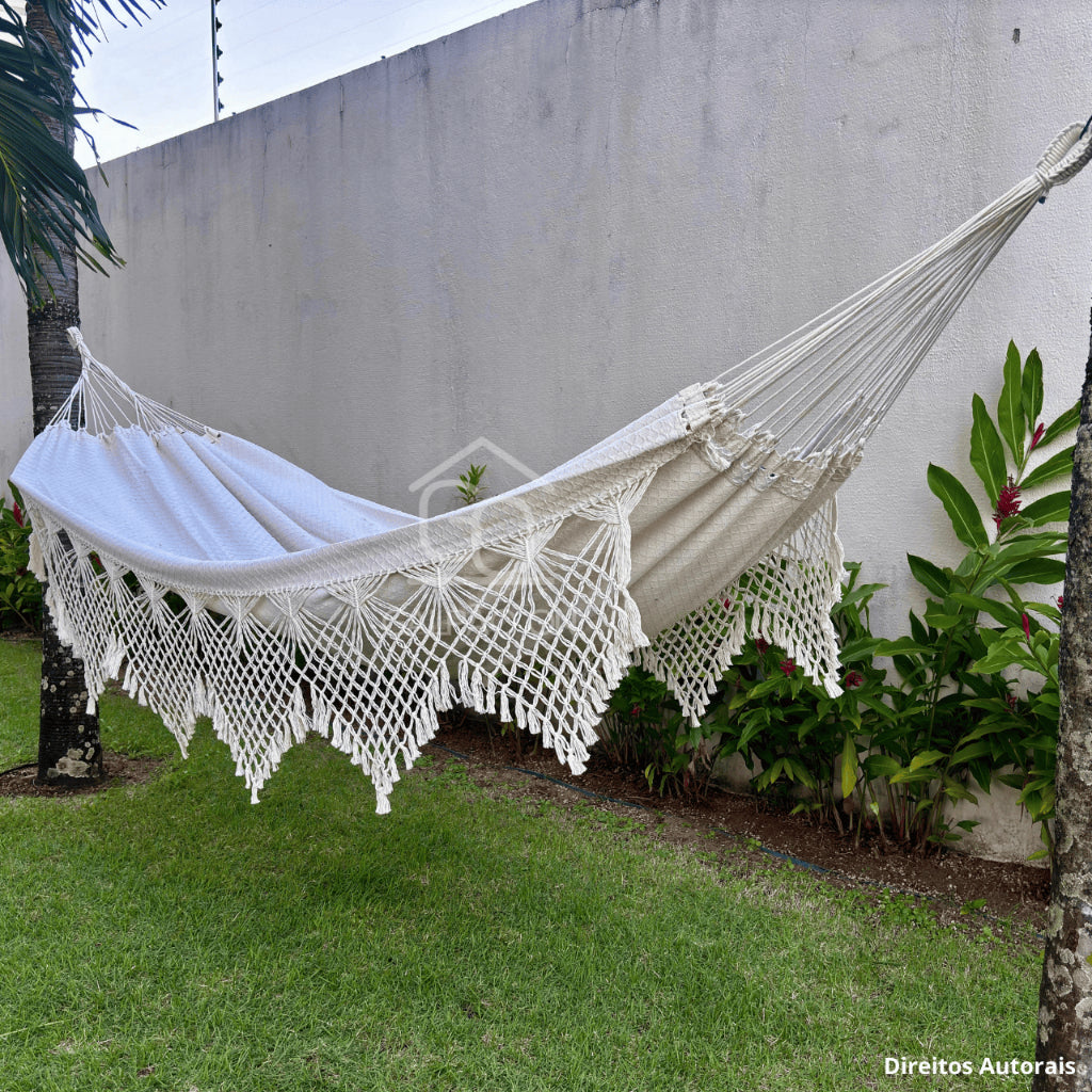 (PROMOÇÃO - Rede Descanso Rede Dormir Casal king Luxo Rede de Dormir Gigante Reforçada Varanda Manual Artesanal)