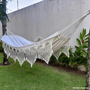 (PROMOÇÃO - Rede Descanso Rede Dormir Casal king Luxo Rede de Dormir Gigante Reforçada Varanda Manual Artesanal)