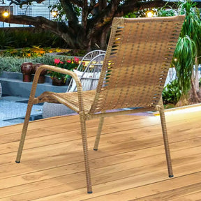 Cadeira De Jardim Junco Fibra Sintética Vime Estrutura Aço Area Lazer Externa Sacada