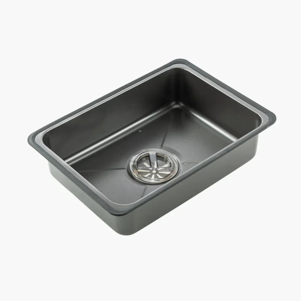 Cuba Black Premium Gourmet 7 em 1 – Com Cascata, Torneira, Lavador de Copos e Acessórios em Aço Inox 304 | 75x45cm