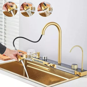 Cuba Cozinha Gourmet Luxo Aço Inox Pia De Cozinha Com Acessórios e Conjunto De Torneiras 81X50X27cm