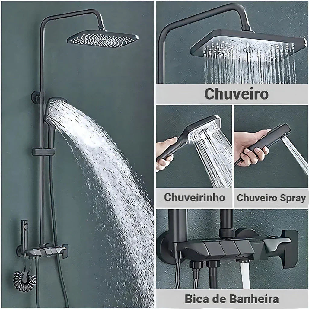Ducha Smart 4D — Termostato Digital Grafite