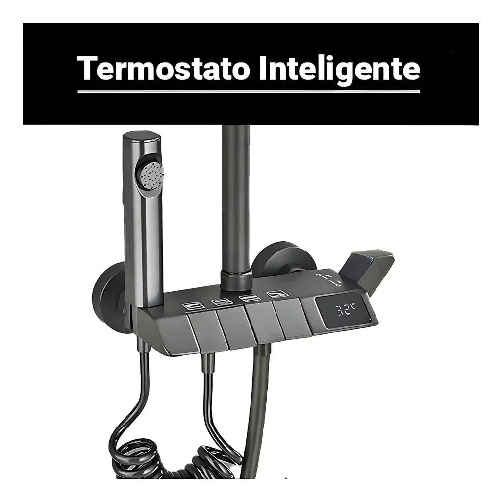 Ducha Smart 4D — Termostato Digital Grafite