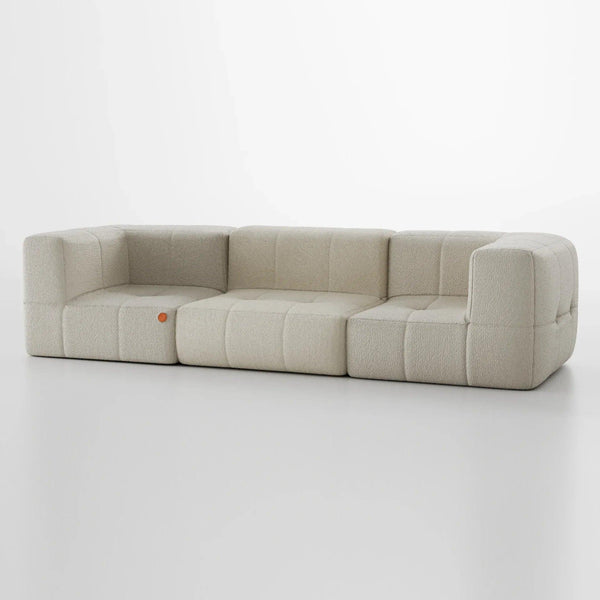Sofá na Caixa Modular 3 Lugares em Bouclé Linho – Conforto premium, sem complicação! 🛋️📦