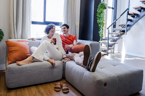 Sofá na Caixa Modular 3 Lugares em Bouclé Linho – Conforto premium, sem complicação! 🛋️📦